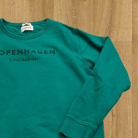 Men's Lindbergh Green Crewneck Sweater - Picture 3 of 6